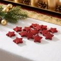 Étoiles décoratives rouges en plastique 2,5 cm avec paillettes - Lot de 96 | Floristik24.fr