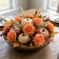 Roses artificielles en mousse orange Ø7,5 cm avec tiges flexibles – Lot de 18 | Floristik24.fr