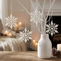 Flocons de neige décoratifs blancs scintillants 10 cm – Lot de 12 | Floristik24.fr
