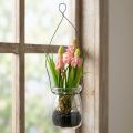 Jacinthe à grappes artificielle rose dans un vase en verre 16 cm | Floristik24.fr