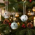 Cloches décoratives de Noël en métal mint et beige Ø3 cm – Lot de 16 | Floristik24.fr