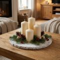 Dessous décoratif rond en bois blanc avec écorce – Ø 20 cm | Floristik24.fr