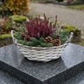 Panier rond tressé blanc style Shabby Chic Ø29,5cm pour compositions florales | Floristik24.fr