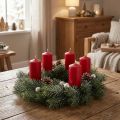 Couronne décorative artificielle effet givré Ø25cm pour Noël | Floristik24.fr