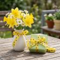 Ruban décoratif jaune printemps, ruban à nœud avec abeilles, 15 mm de large, 20 m de long | Floristik24.fr