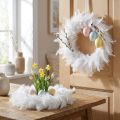 Couronne décorative en plumes blanches Ø25 cm - Lot de 2 | Floristik24.fr