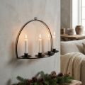 Chandelier mural noir en métal pour 4 bougies, 35×24 cm | Floristik24.fr