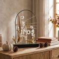 Support décoratif en bois et métal noir avec arche pour fleurs séchées 34,5×25 cm | Floristik24.fr