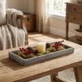 Plateau rectangulaire en bois style vintage gris 35×15×3 cm | Floristik24.fr