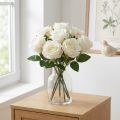 Roses artificielles en bouquet blanc 30cm 8 pcs | Floristik24.fr