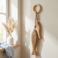 Suspension décorative poissons en bois de manguier naturel 10/15 cm | Floristik24.fr