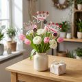 Décoration sur Tige Schubkarre en Bois avec Cœurs - Lot de 12 | Floristik24.fr