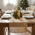 Tapis de Table de Noël Doré avec Motifs Étoilés - 48 cm x 4,5 m | Floristik24.fr
