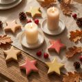 Étoiles décoratives en bois de manguier, 5 cm, jaune et abricot, lot de 12 | Floristik24.fr