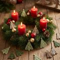 Décorations en bois Noël Sapins avec Étoile 3x4,5 cm - Set de 72 | Floristik24.fr