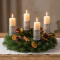 Porte-bougies à piquer en métal argenté Ø22mm H10cm – Lot de 4 | Floristik24.fr