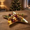 Assiette de Noël décoration étoile assiette plastique doré Ø31cm | Floristik24.fr