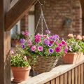 Suspension en osier naturel avec doublure Ø30 cm | Floristik24.fr