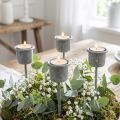 Bougeoirs enfichables Shabby Chic gris Ø3cm H8,5cm 8pcs | Floristik24.fr