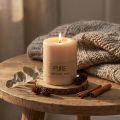 Bougie Pilier Beige en Cire Naturelle PURE 9x7cm | Floristik24.fr