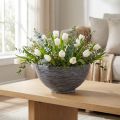 Coupe ronde gris noir en plastique Ø40cm H19,5cm | Floristik24.fr