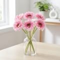 Fleurs artificielles Gerbera rose 47 cm avec tige flexible – Lot de 6 | Floristik24.fr