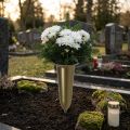 Vase à Piques en Plastique Doré 28,5 cm | Floristik24.fr