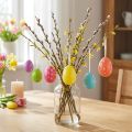 Œufs de Pâques à suspendre multicolores avec motifs à pois 6 cm - Lot de 12 | Floristik24.fr