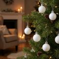 Boules de Noël blanches 3 cm - Set de 14 | Floristik24.fr