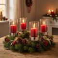 Bougeoir à brancher métal/verre Ø5cm H14cm 4pcs | Floristik24.fr