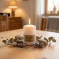 Bougie cylindrique blanche en stéarine et cire de colza 90x60mm PURE Nature Wax | Floristik24.fr
