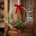 Couronne décorative eucalyptus, baies et pommes de pin artificiels Ø30cm | Floristik24.fr