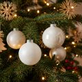 Boules de Noël en Verre Blanc Mat et Brillant, Décoration de Sapin, Ø6 cm, Lot de 24 | Floristik24.fr