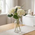 Hortensia artificiel blanc et vert en tissu pour décoration, 44 cm | Floristik24.fr