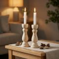 Chandelier en bois naturel pour bougies - Lot de 2, H 17 cm | Floristik24.fr