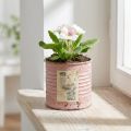 Pot décoratif en métal rose antique effet vintage Ø8 cm | Floristik24.fr