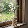 Bouteille décorative en verre et fibre naturelle tressée Ø9,5cm H31cm | Floristik24.fr