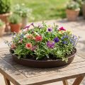 Porte-plantes rond en plastique marron avec ouverture centrale, Ø 35-55 cm | Floristik24.fr