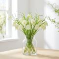 Fleurs artificielles Fritillaria blanches et vertes 40 cm - Lot de 12 | Floristik24.fr