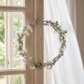 Couronne décorative en métal blanche Ø16,5 cm avec effet vieilli | Floristik24.fr