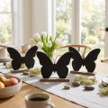 Décoration papillon en bois noir avec support naturel - Lot de 6, 15 cm | Floristik24.fr