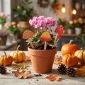 Lot de 12 Décorations Champignons en Bois sur Piques - 18 cm | Floristik24.fr