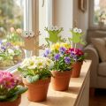 Décorations à Planter en Bois Grenouilles, 7,5 cm, Lot de 12 | Floristik24.fr