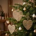 Décoration cœur en jute naturelle 20 cm à suspendre - Lot de 4 | Floristik24.fr