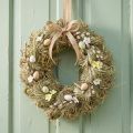 Couronne déco naturelle en foin Ø25cm pour Pâques et décoration de saison | Floristik24.fr