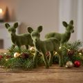 Figurine décorative faon floqué vert 10,5 cm - Lot de 6 | Floristik24.fr