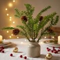 Branche artificielle de sapin avec pommes de pin naturelles et lien en jute – Lot de 4 – 28 cm | Floristik24.fr