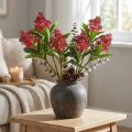 Fleurs Artificielles Rouges Skimmia japonica 45 cm - Lot de 2 | Floristik24.fr