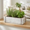 Boîte en bois avec finition blanche, style vintage, L32 cm x H9 cm | Floristik24.fr