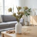 Kunstblume beige et verte avec 6 fleurs, lot de 3 tiges, H 38 cm | Floristik24.fr